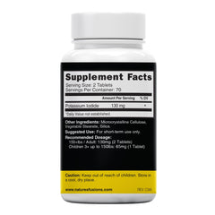 Nature's Fusions potassium iodide tablets pack of 5 for bulk value and long shelf life.