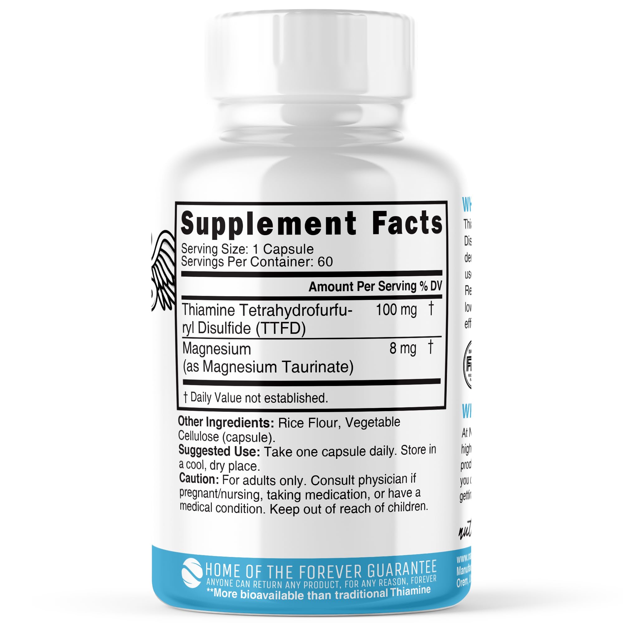 Capsules: TTFD Thiamine B1 100mg per capsule