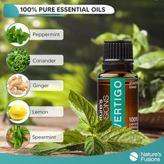 Midwives-designed label on Nature's Fusions Vertigo Relief for safe use.
