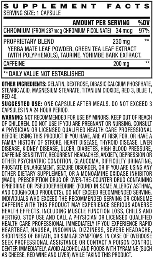 Back label view of NATURES GENIOUS NVE Pharmaceuticals Original Stacker3 XPLC 80 Capsules bottle