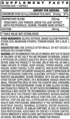 Back label view of NATURES GENIOUS NVE Pharmaceuticals Original Stacker3 XPLC 80 Capsules bottle