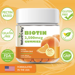 Vitamin C and Vitamin E symbols highlighting skin, hair, and nails benefits