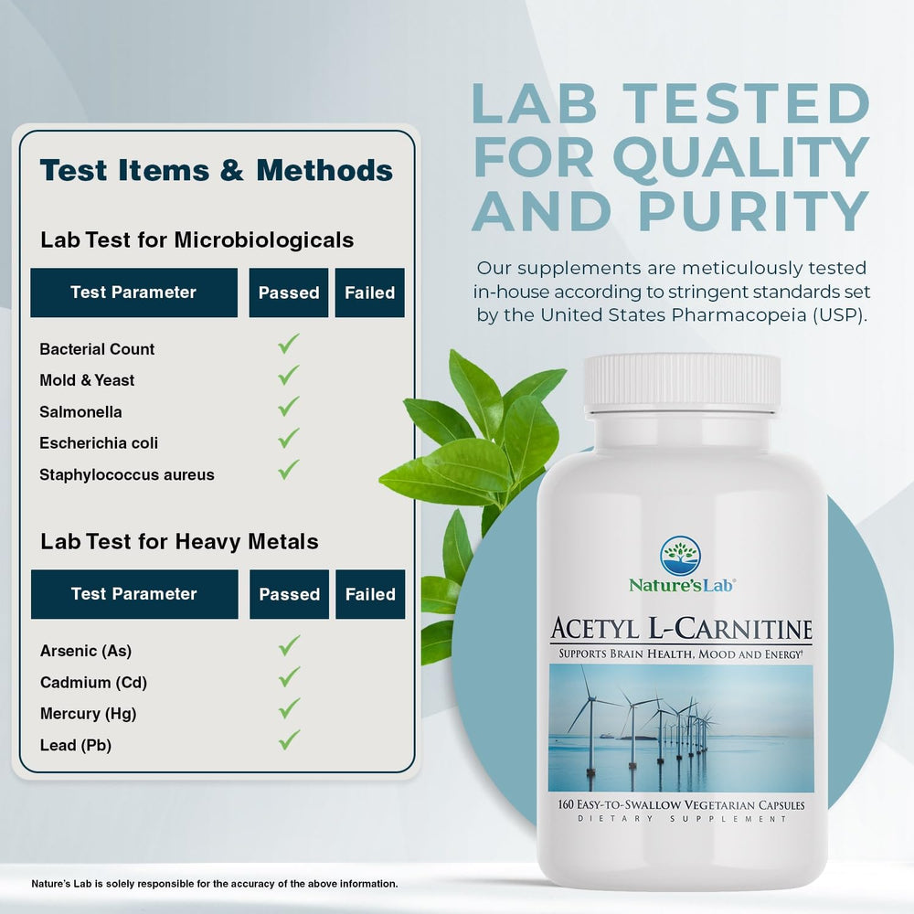 Box packaging of Nature's Lab Acetyl L-Carnitine