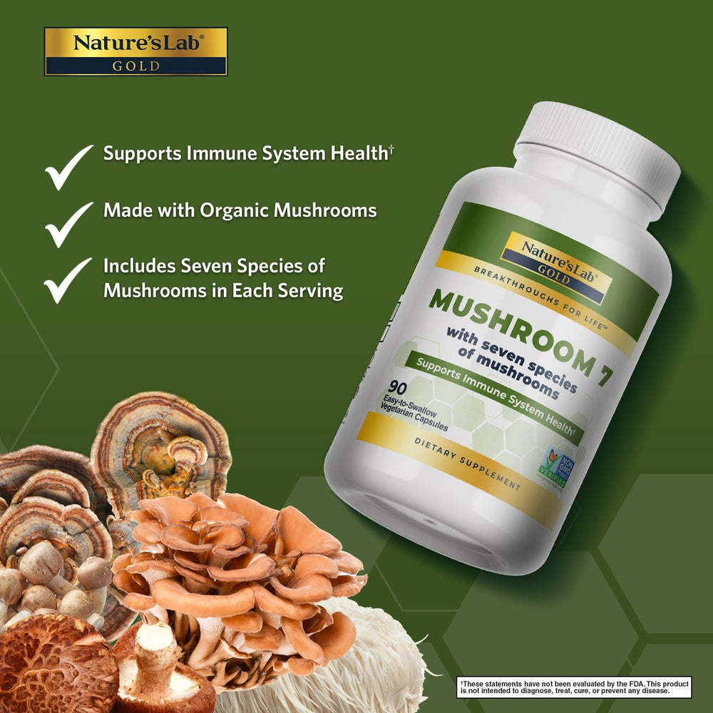 Himematsutake mushroom (Agaricus blazei) - Nature's Lab Mushroom 7 Organic Blend