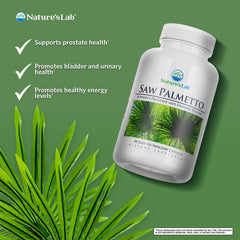 Close-up of Nature's Lab Saw Palmetto capsule