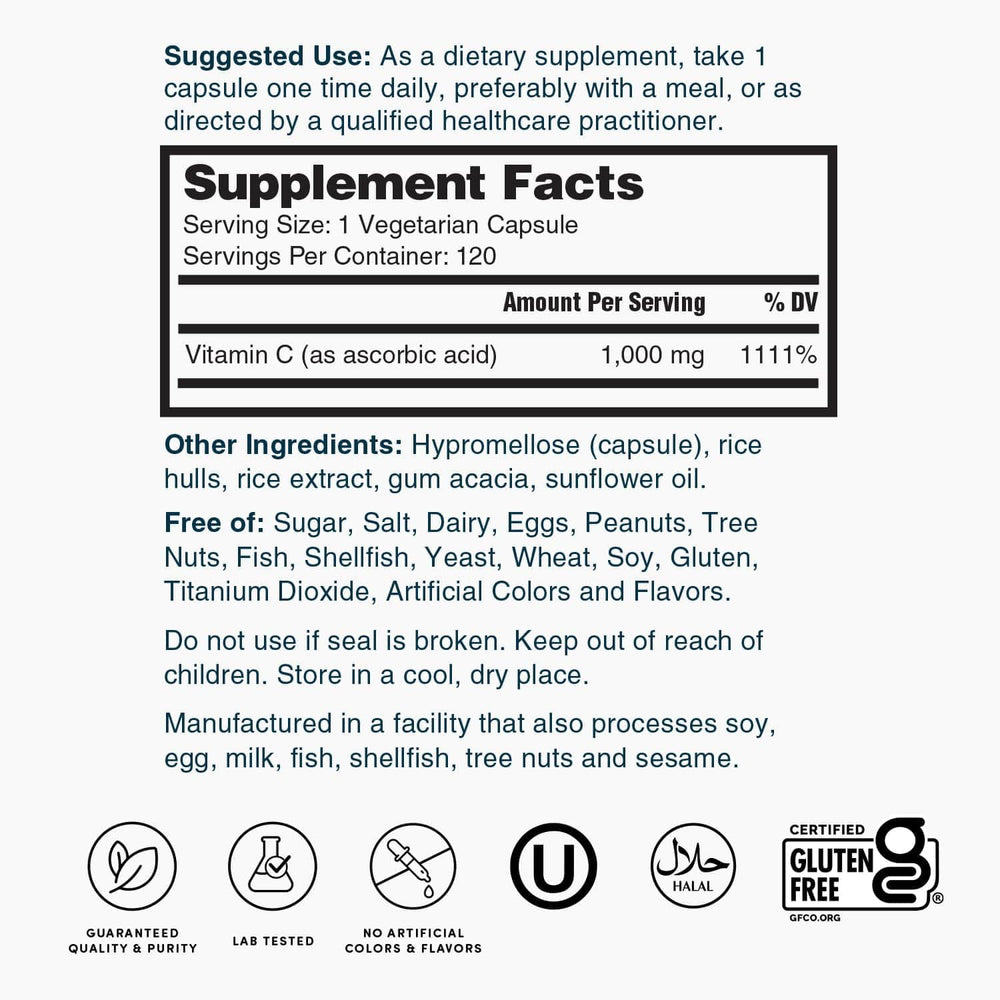 Vegetarian capsules of Nature's Lab Vitamin C