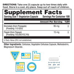 Bromelain and papain vegan capsules