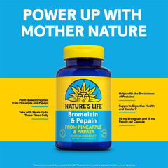 Supplement facts label for bromelain & papain