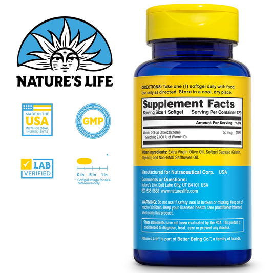 Close-up of Vitamin D3 softgels showing size and texture