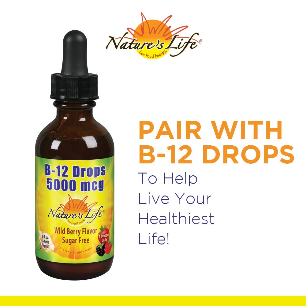 Front packaging label of Nature's Life Drops of Sunshine Vitamin D-3 2 oz bottle