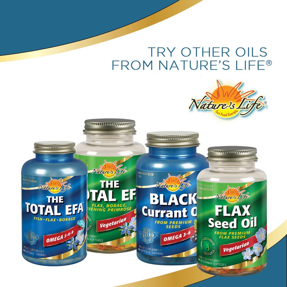 Supplement facts label for Nature's Life Evening Primrose Oil 1300 mg