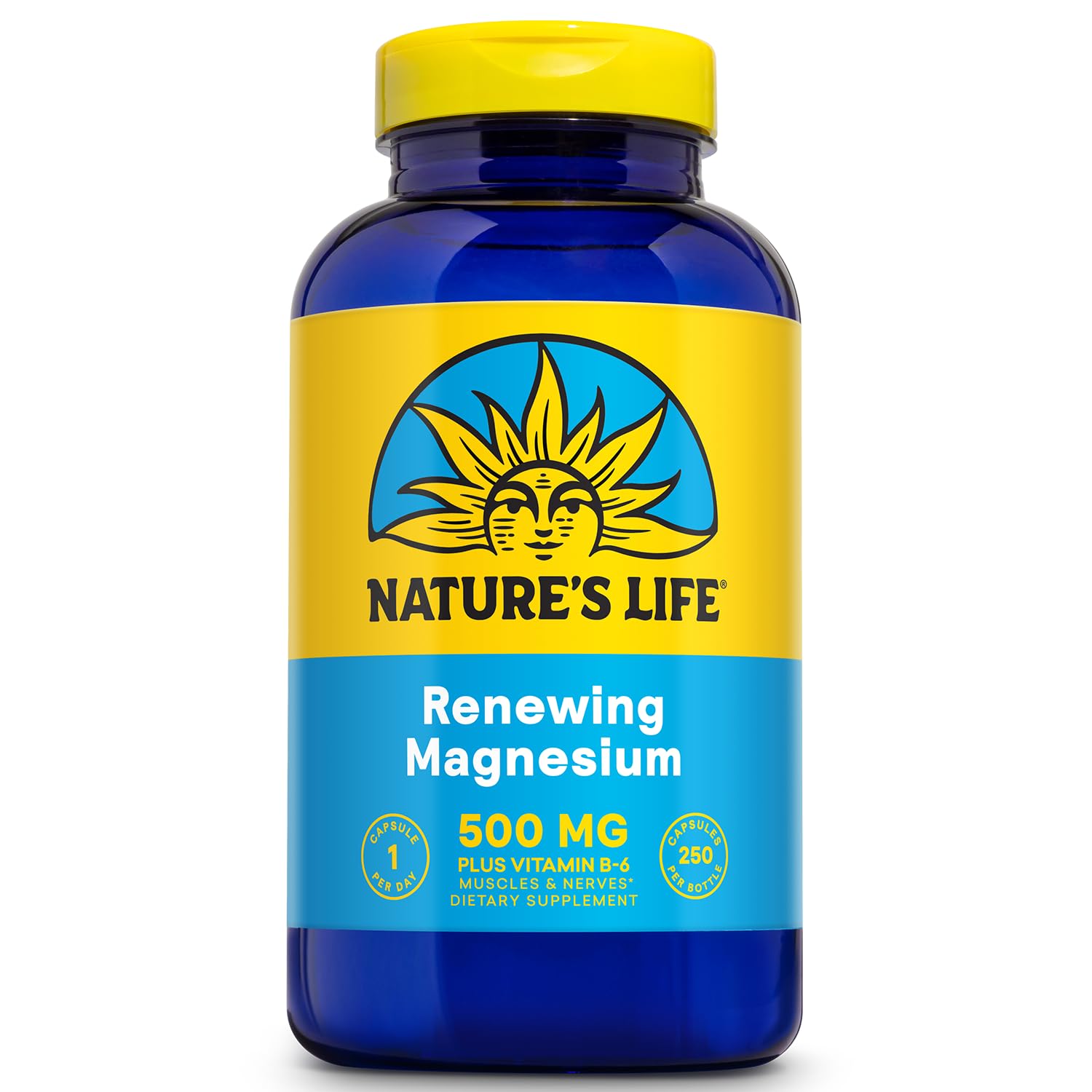 Nature's Life Magnesium 500 mg Citrate Malate Oxide with Vitamin B-6 capsules - 250 servings