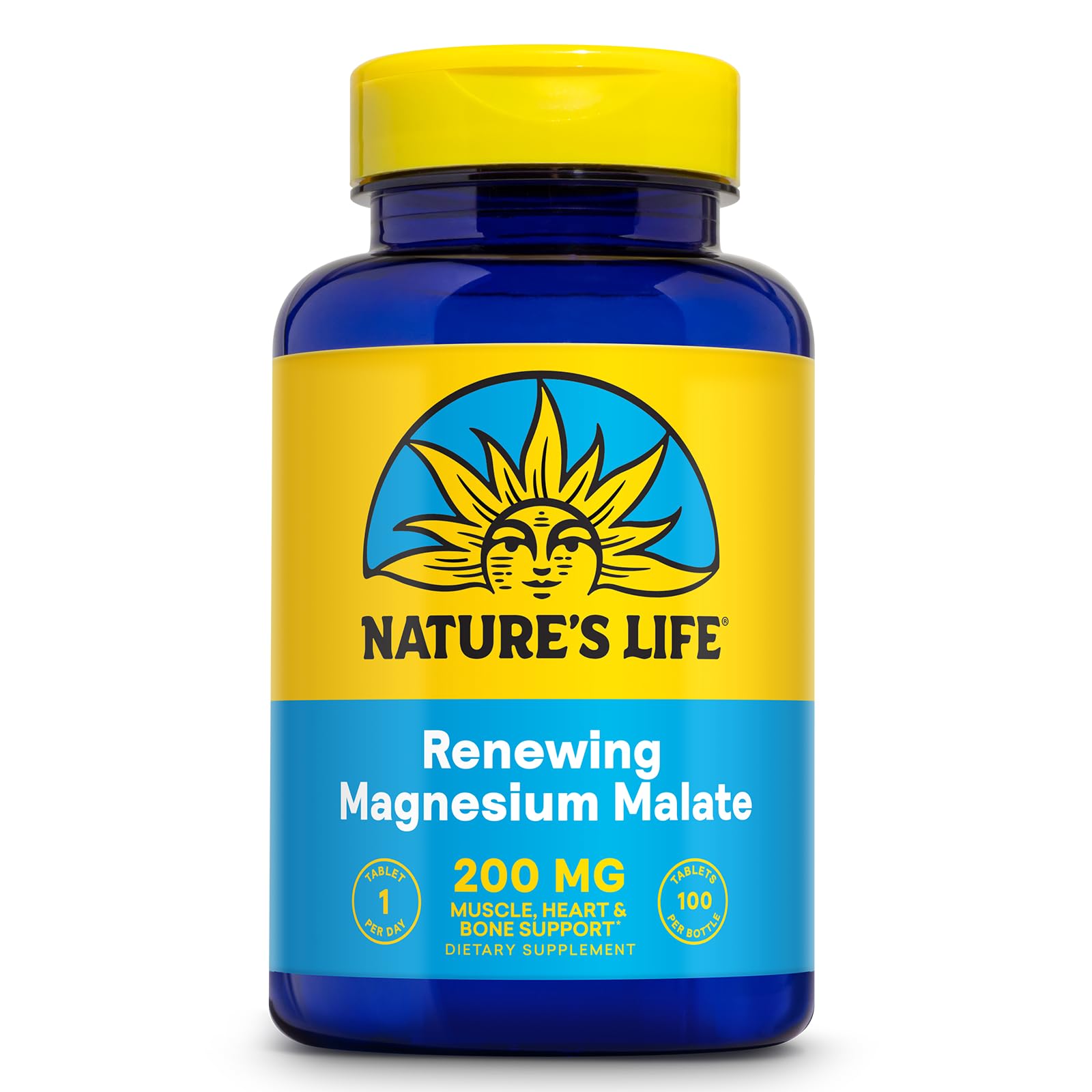 Bottle of NATURE'S LIFE Renewing Magnesium Malate 400 mg