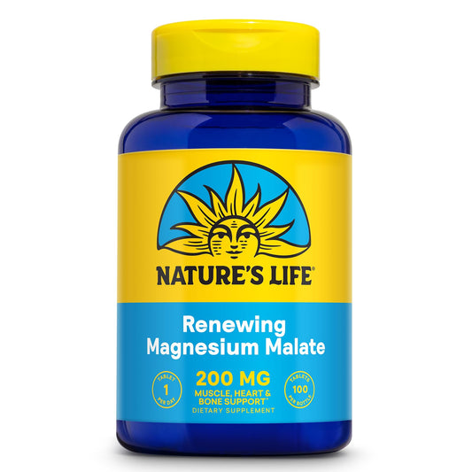 Bottle of NATURE'S LIFE Renewing Magnesium Malate 400 mg