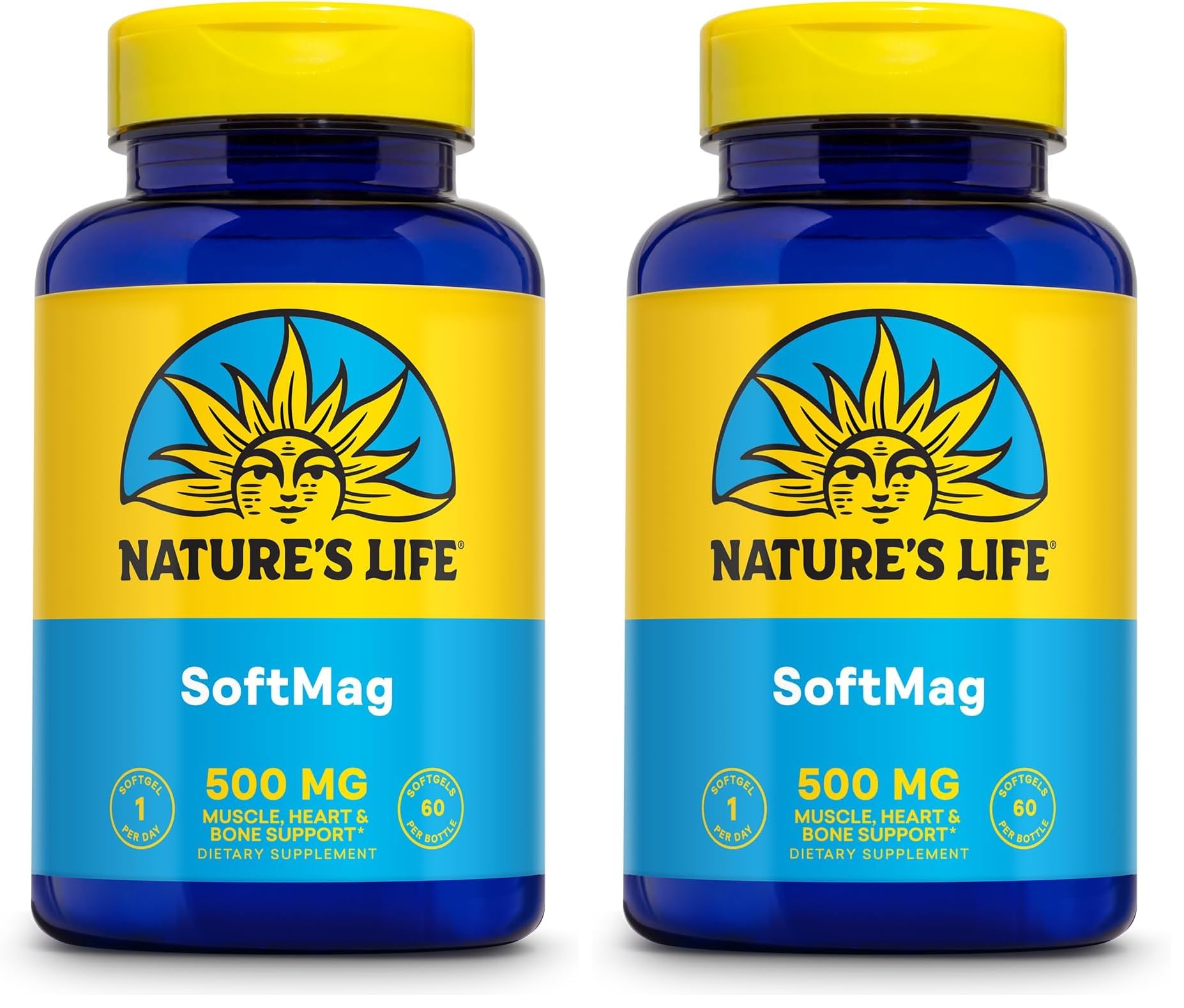 Nature's Life SoftMag 500 mg bottle front label
