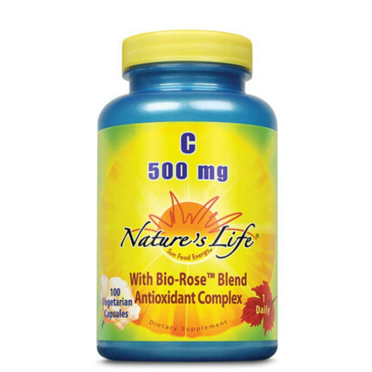 Nature's Life Vitamin C 500 mg capsules, 100 count bottle