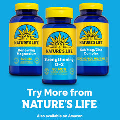 Nature's Life Vitamin D2 bottle and label display