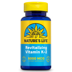 Nature's Life Vitamin K2 MK4 bottle with 60 servings and 60 tablets