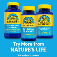 Box and bottle packaging of Nature's Life Vitamin K2 MK4 60 servings