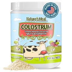 Nature's Meal Colostrum Powder jar with label