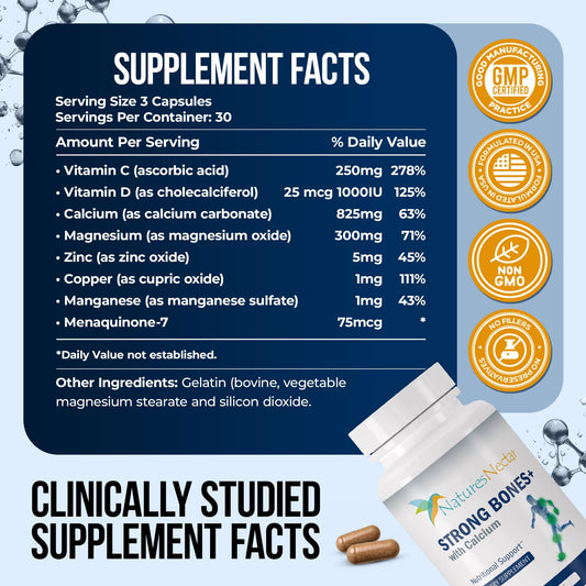 Calcium, Vitamin D, Magnesium, and Strontium supplement ingredients