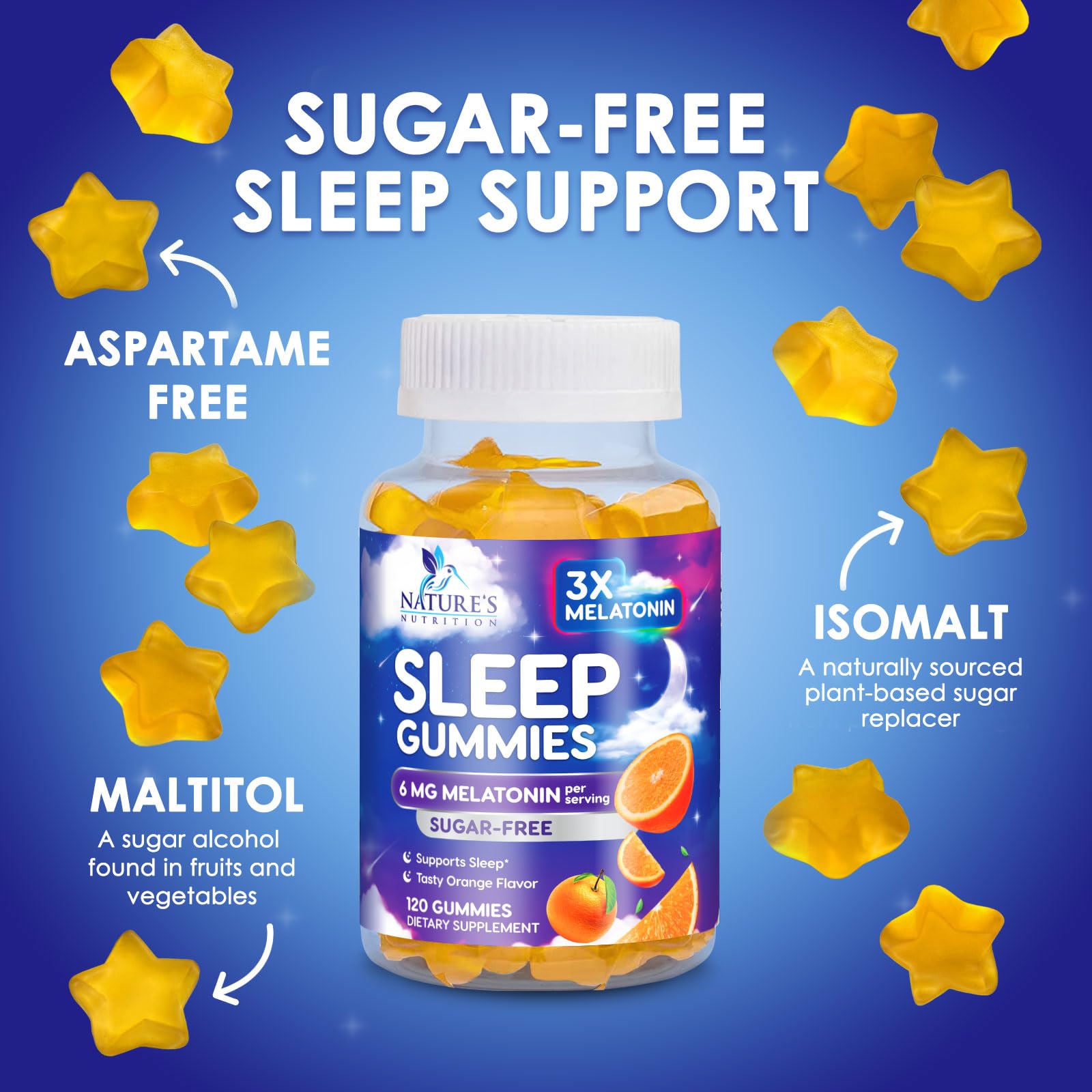 Nature's Nutrition melatonin sleep gummies product shot
