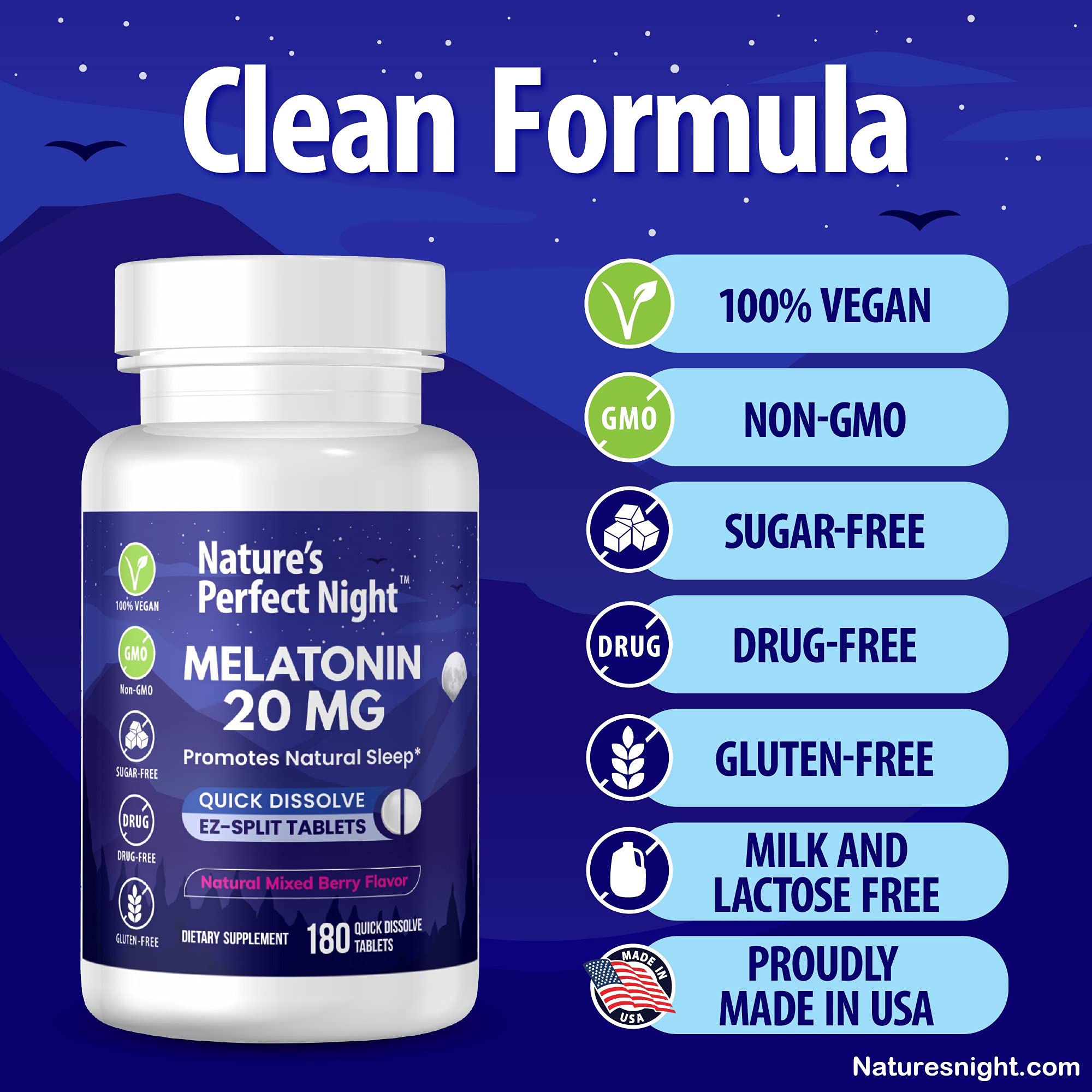 Label highlights Sugar-Free, Vegan, Gluten-Free and non-GMO attributes