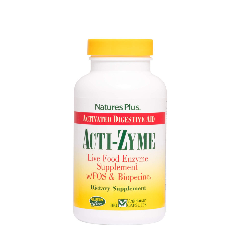 Natures Plus ActiZyme 180 vegetarian capsules bottle - hero image