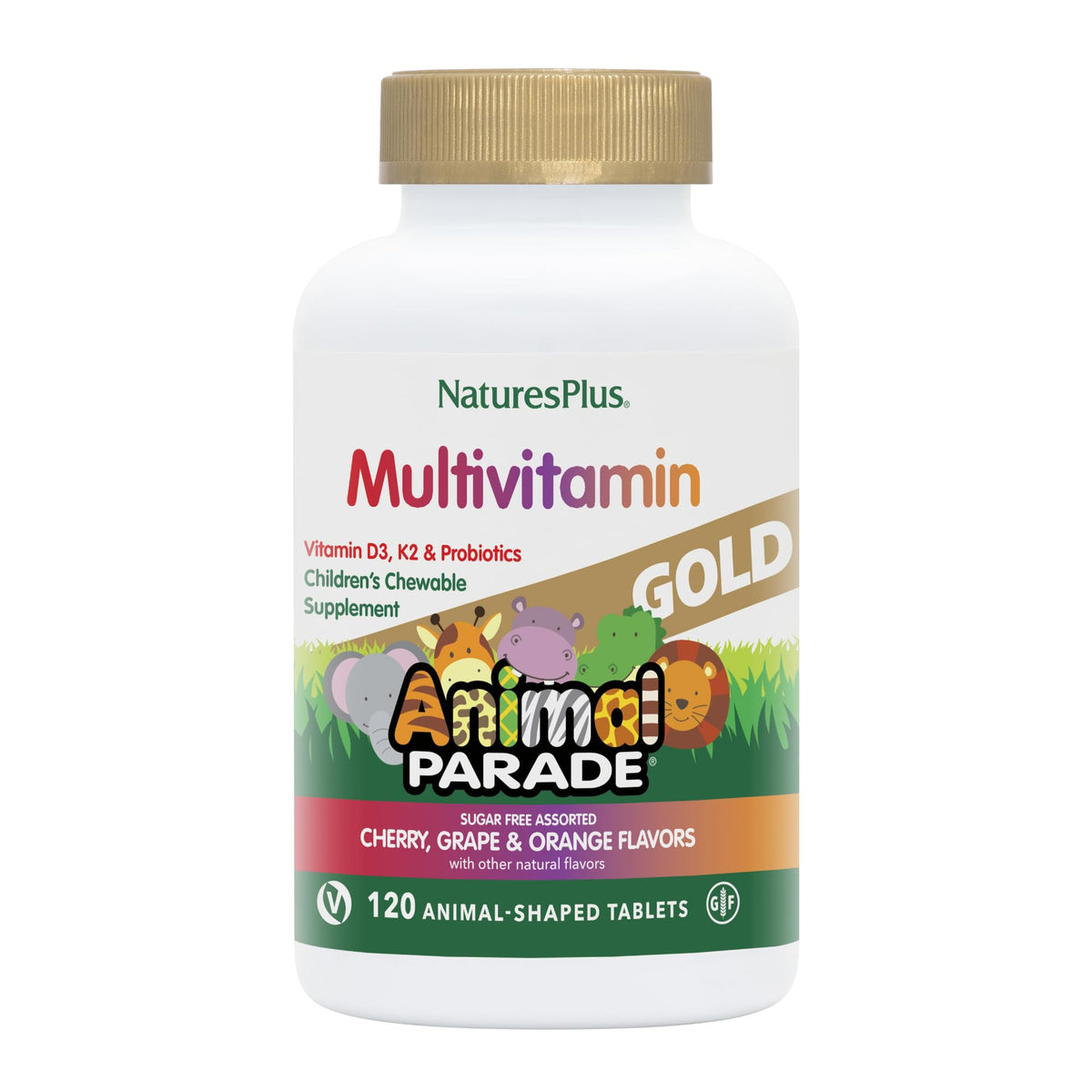 Bottle of Nature's Plus Animal Parade Gold Children's Multivitamin