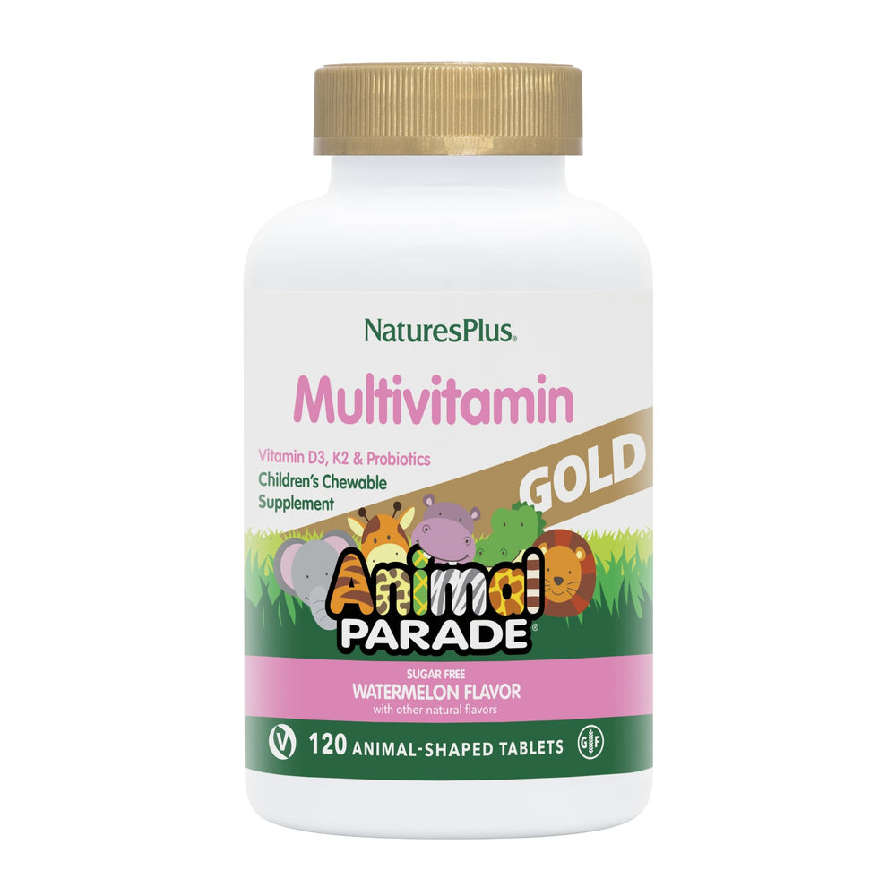 Natures Plus Animal Parade Gold Kids Multivitamin Watermelon Flavor chewables - 120 tablets