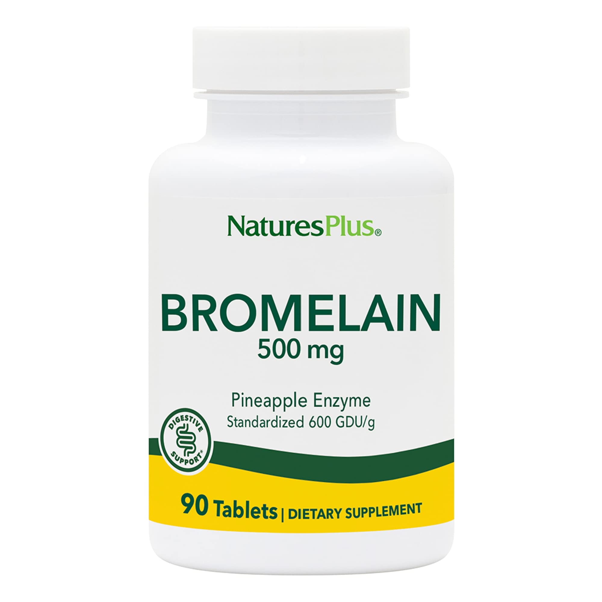 Natures Plus Bromelain 500 mg bottle label