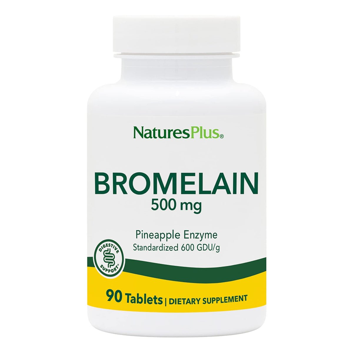 Natures Plus Bromelain 500 mg bottle label