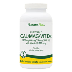 Natures Plus Cal/Mag/Vit D3 + K2 Vanilla chewables front view