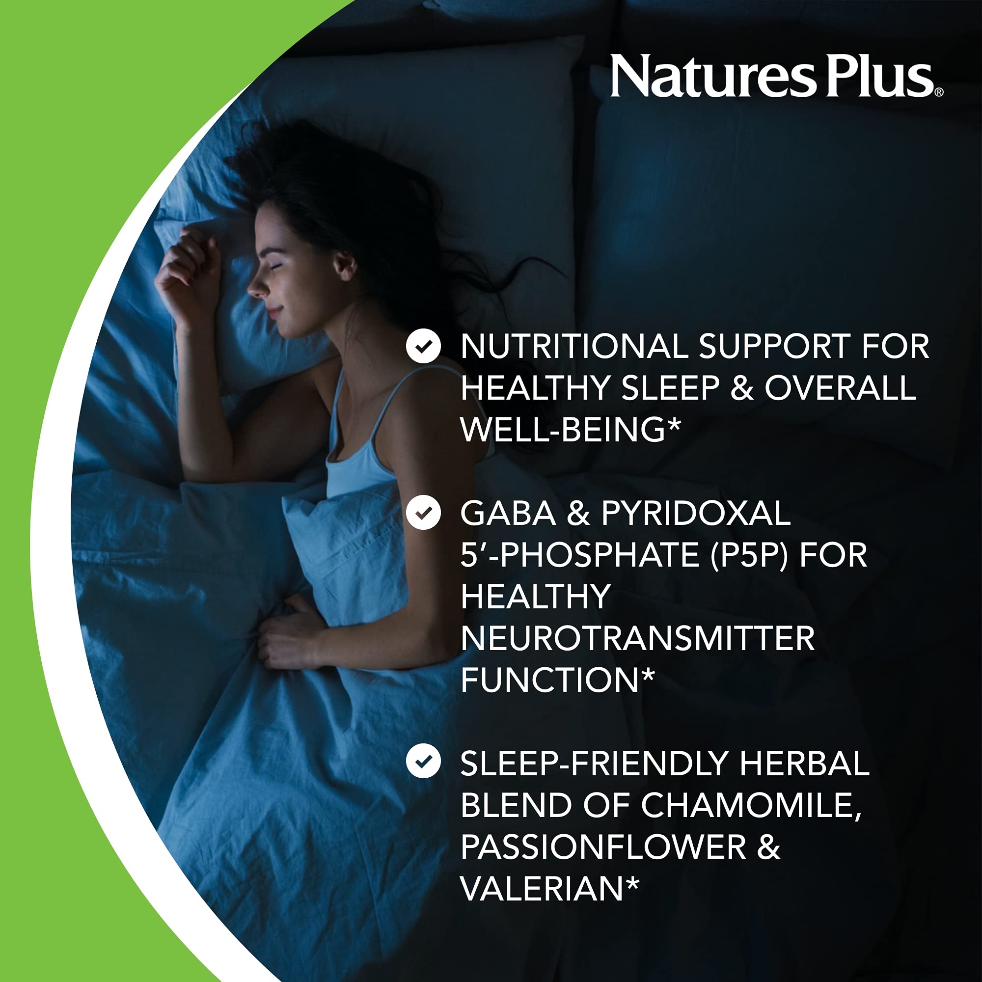 Sleep Assure herbal blend with chamomile, passionfruit, valerian, P5P and GABA