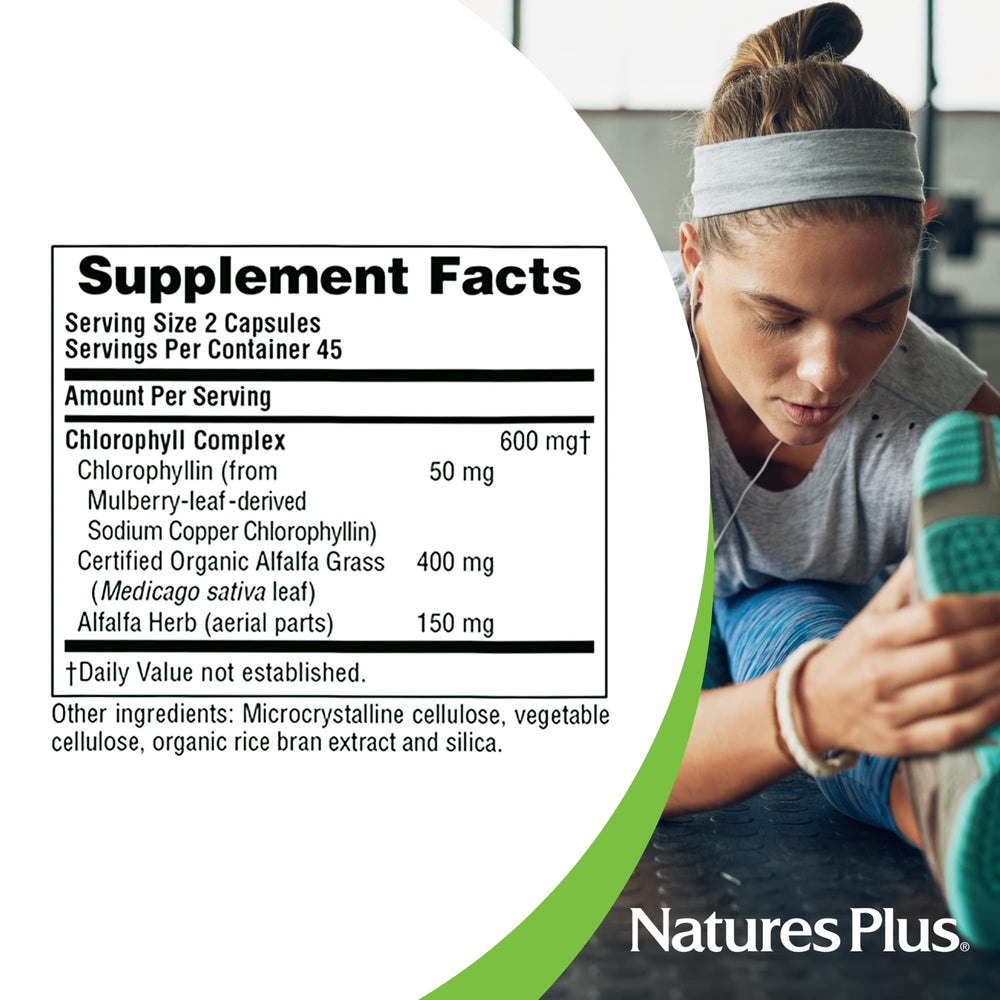 Gluten-free, nutrient-dense chlorophyll complex supplement