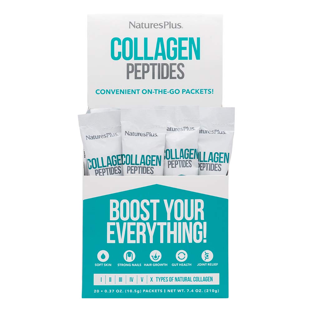 Natures Plus Collagen Peptides packaging - 20 stick packets