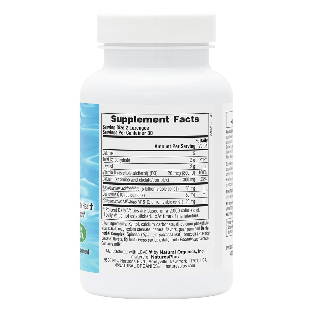 Vitamin D3 and calcium information on the label