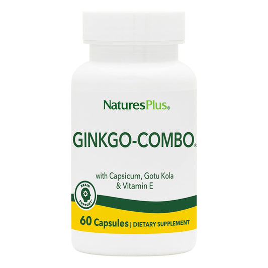 Natures Plus Gingko-Combo bottle with 60 vegan capsules
