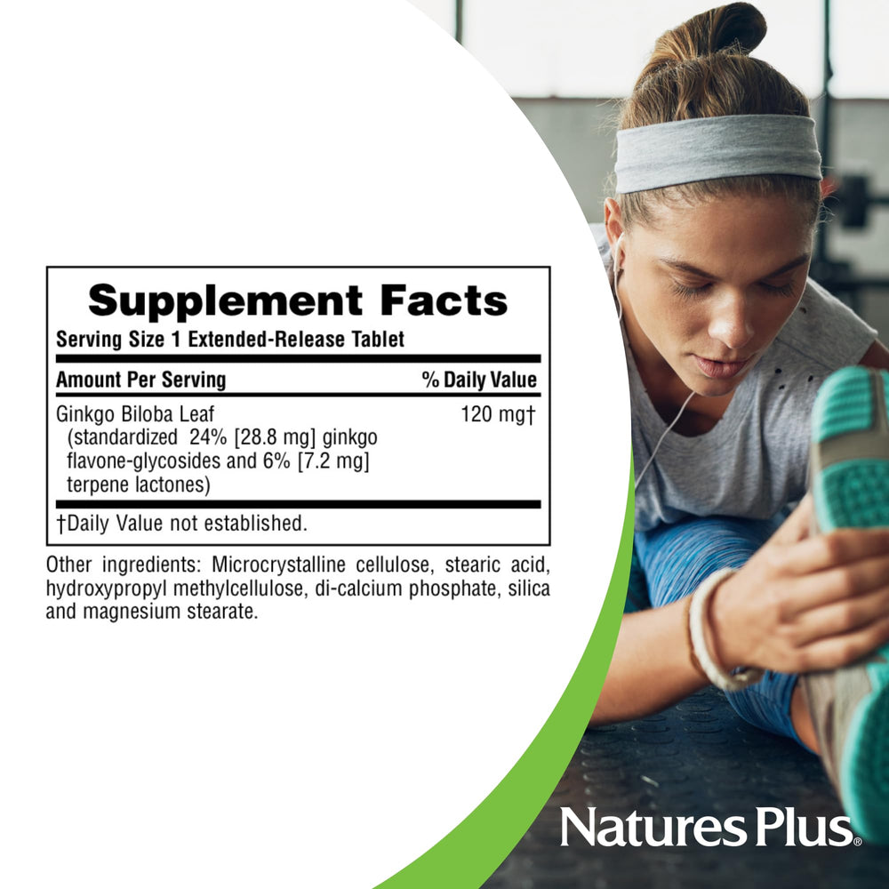 Vegan and gluten-free indication on Ginkgo Biloba supplement image