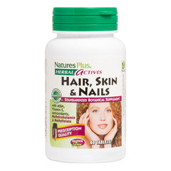 Nature's Plus Hair, Skin & Nails 60 Vegan Tablets front view