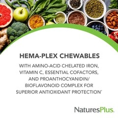 Nutrition facts and allergen information on Hema-Plex Iron packaging