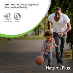 Front and back packaging of Natures Plus Hema-Plex Iron