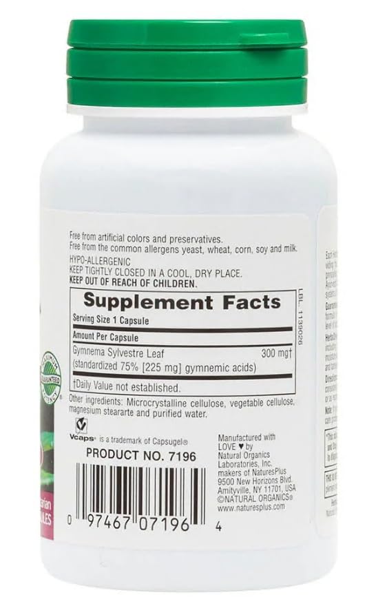 Close-up of Gymnema Sylvestre vegan capsules