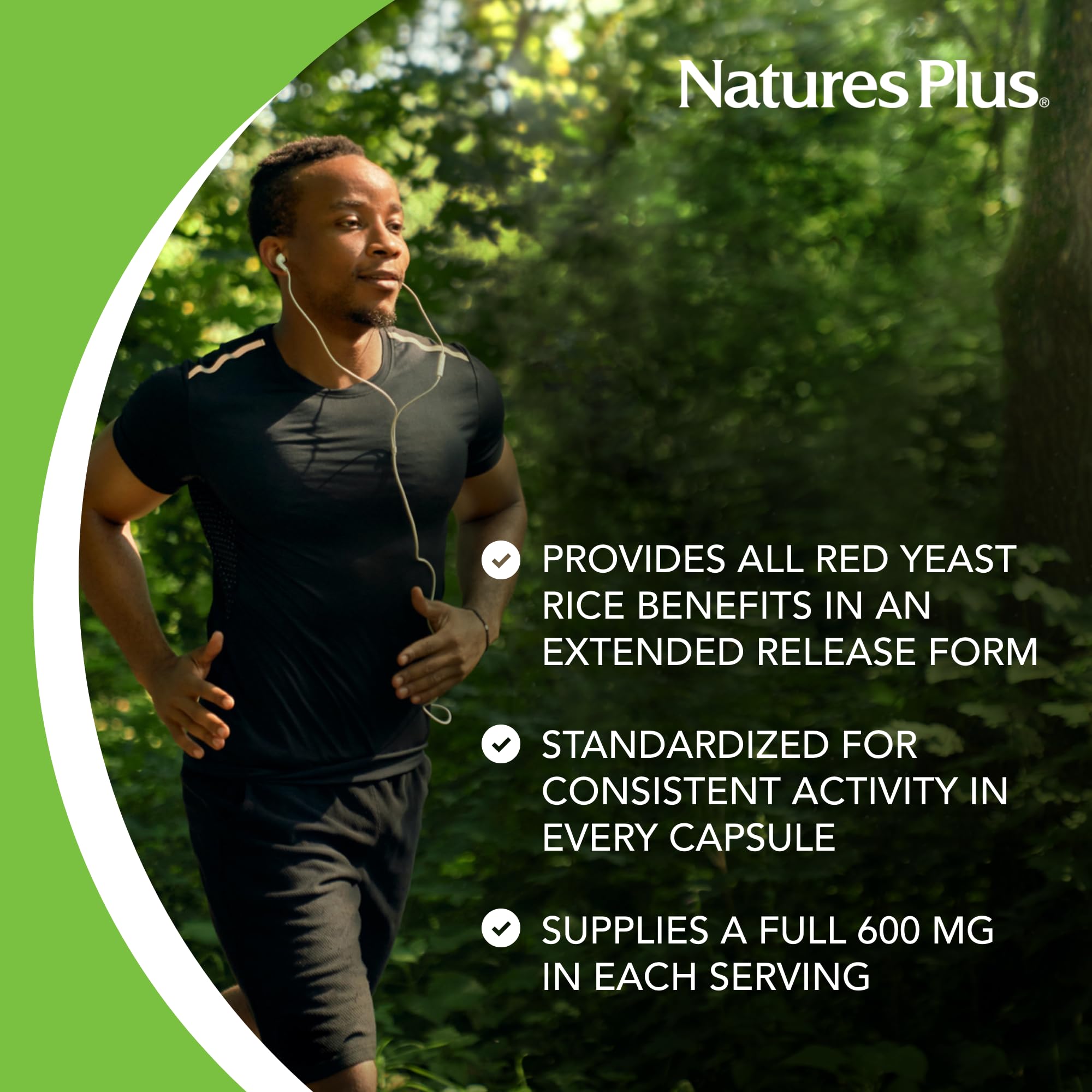 Front packaging of Natures Plus Herbal Actives Red Yeast Rice Extended Release