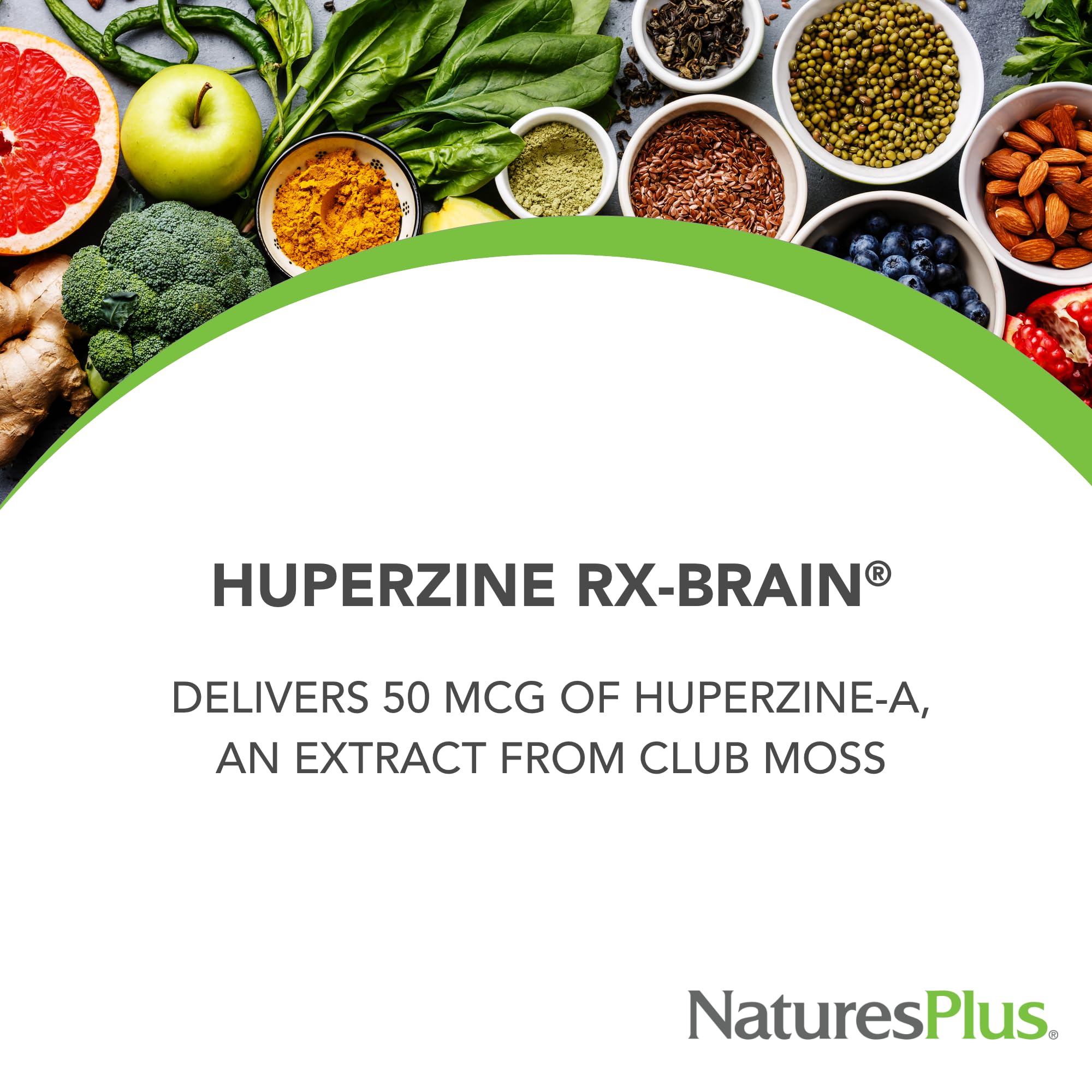 Back of bottle showing supplement facts for Huperzine Rx-Brain