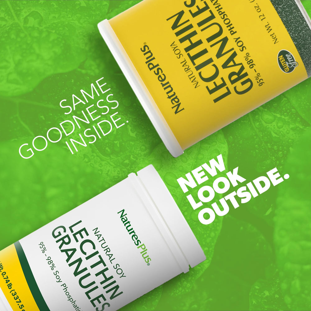 Back view of Natures Plus Lecithin Granules 12 oz jar