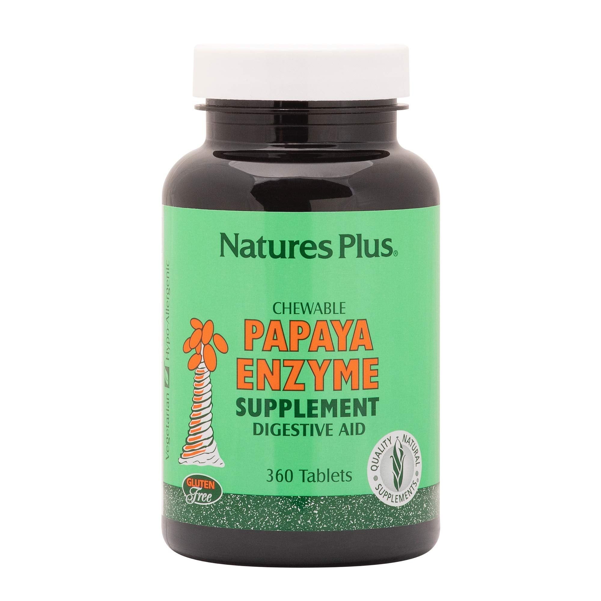 Natures Plus Papaya Enzyme bottle with label