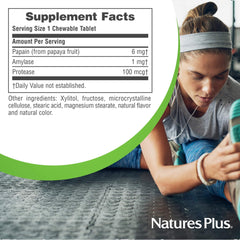 Close-up of a Papaya Enzyme chewable tablet