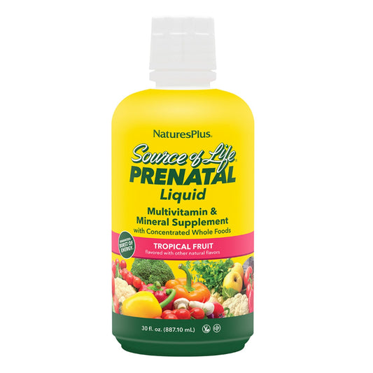 Bottle of Natures Plus Source of Life Prenatal Liquid Tropical Fruit (30 oz)