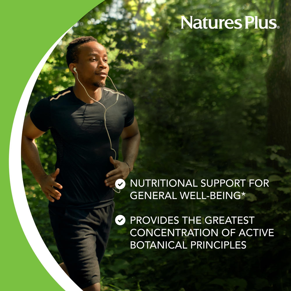 Side view of Natures Plus Turmeric 400 mg bottle showing capsules